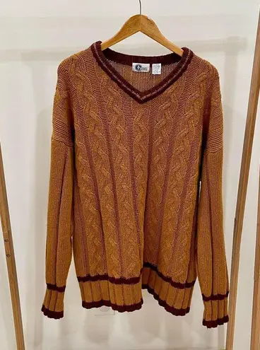 Vintage Cable Knit Varsity Stripe V