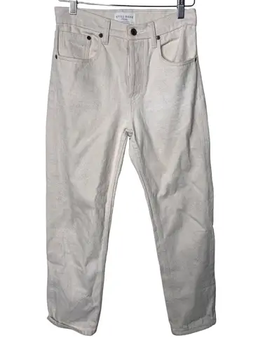 Still Here Tate Jeans Rainbow Cloud Jeans in Cream Bone Size 25