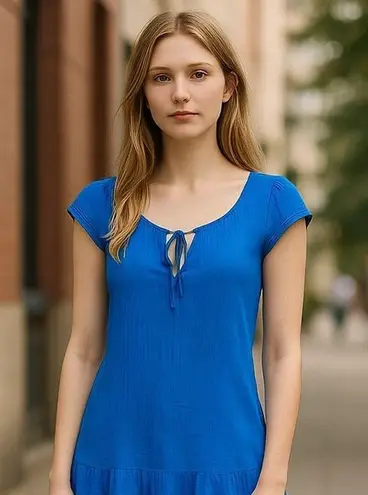 J. CREW Royal Blue Gauze Drop Waist Short Dress or Cover Up ~ Women's Size SMALL