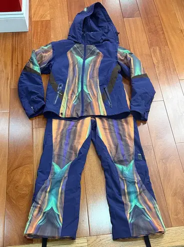 Spyder Vintage Multicolor Abstract Colorful Ski Jacket and Pants Set size 8
