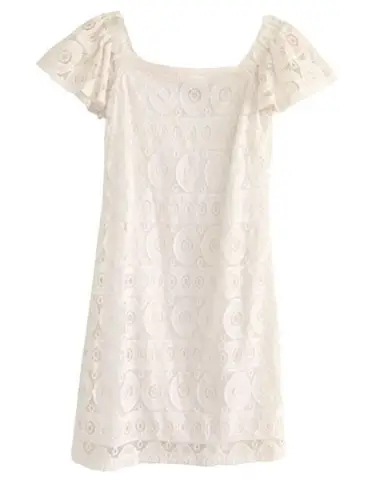 Roz & Ali womens size 3X white lace butterfly sleeve midi dress