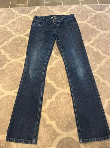 CAbi  straight leg denim jeans size 4 double button closure