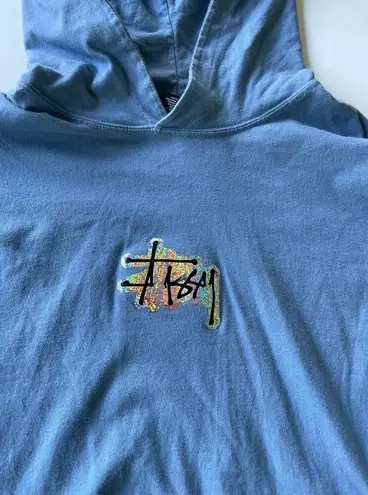Stüssy Stussy Holographic Logo Hoodie Light Blue Size Large