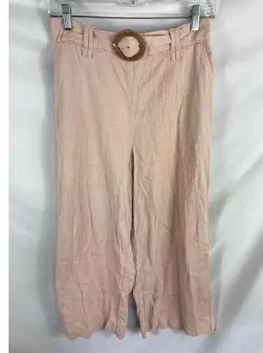 Sigrid Olsen Linen Blend Belted Crop Pant Size 6