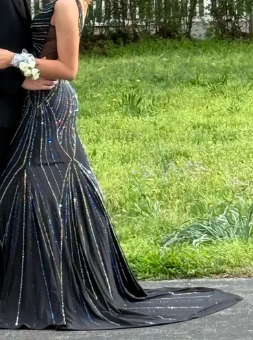 Ashley Lauren Prom Dress Black and Blue