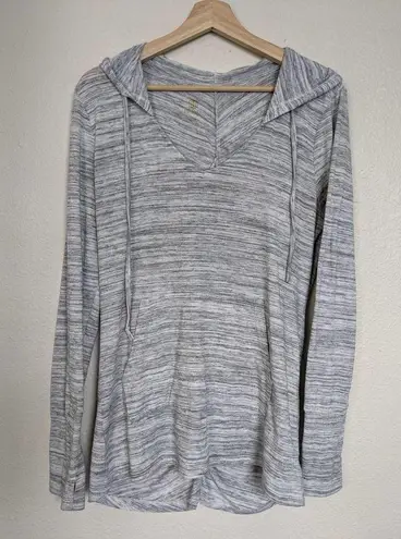 Balance Collection  Activewear‎ Hoodie Space Dye Ruched Back Size S Marled Gray