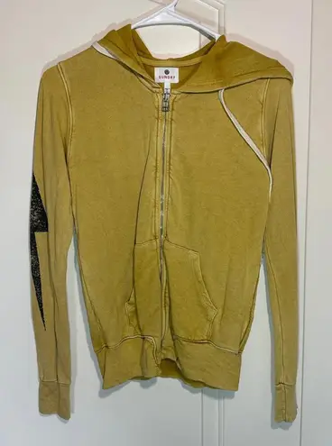 Sundry Let It Shine Graphic Hoodie in Vintage Saffron Yellow Gold Size: Small - Image 1