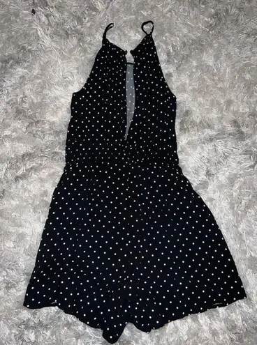 Old Navy  Black Polka Dot Romper w/ Pockets