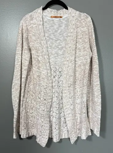 Belldini Women's Pink & White Marled Cozycore Romantic Cardigan