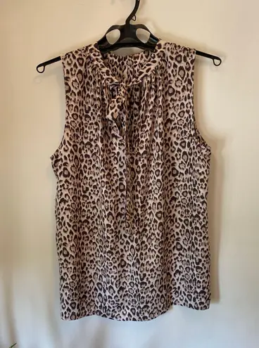 The Loft  Animal Print Blouse Size Large 