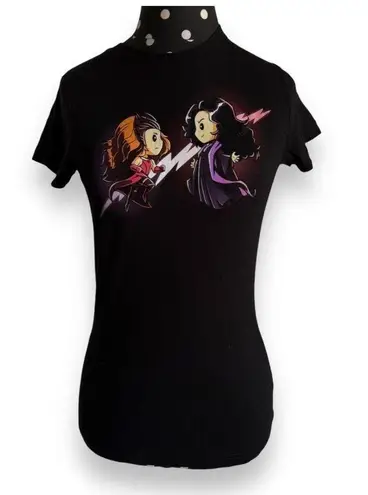 Teeturtle Womens Top Sz XS Black Agatha Wanda Wandavision Scarlet Witch Tee