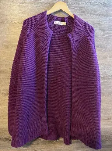 Hanna Andersson Women Chunky Knit Cardigan Purple Small Wool Love Hanna NWOT