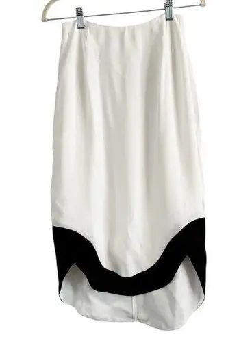 C/MEO COLLECTIVE White Abstract Midi Skirt Women’s Size Small Modest