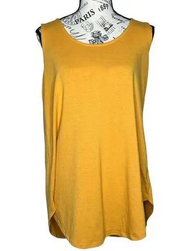Zenana Premium MEDIUM Mustard Round Scoop Neck Round Hem Tank