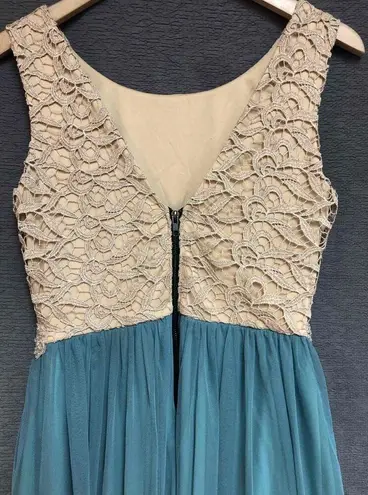 Jodi Kristopher Cream Lace Bodice Flared Cocktail/ Prom Dress Size 7