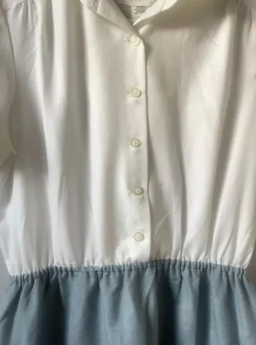 JC Penny Fashion 2 Piece Vintage Dress with Jacket Blue Size 16