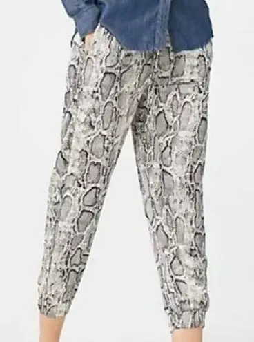 Bishop and Young | M | Snake Print Elastic Waist Pull-On Satin Jogger Pants