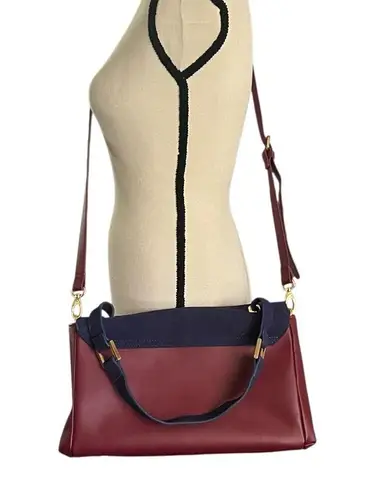 Inman genuine smooth leather and suede shoulder /crossbody handbag