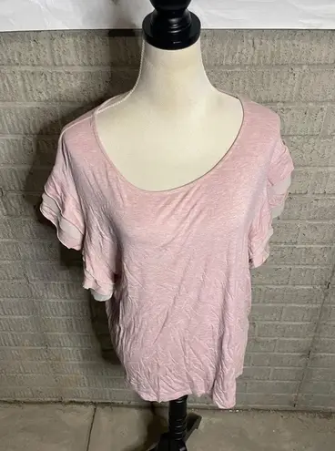 GoJane Jane And Delancey Light pink Flutter Sleeve Short Sleeve Top Size Large