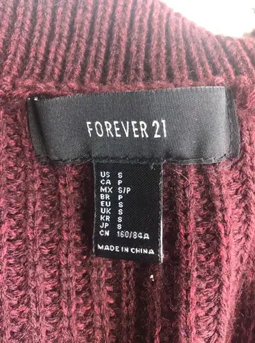 Forever 21 maroon cardigan 