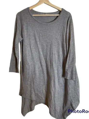 Joan Vass Studio Small Grey Asymmetrical Long Sweater Tunic Cashmere Blend - Image 1