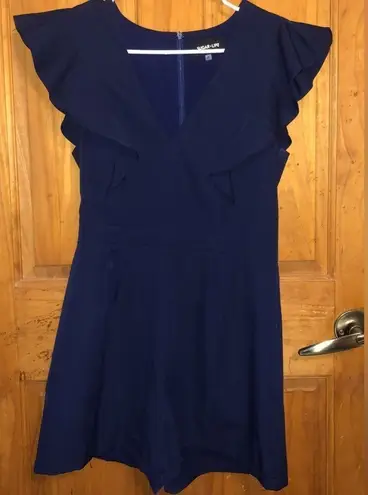 Sugar Lips 286.  Elegant Navy Blue romper size small - Image 1