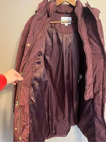 Cole Haan Women's  Puffer Coat Size Small Burgundy