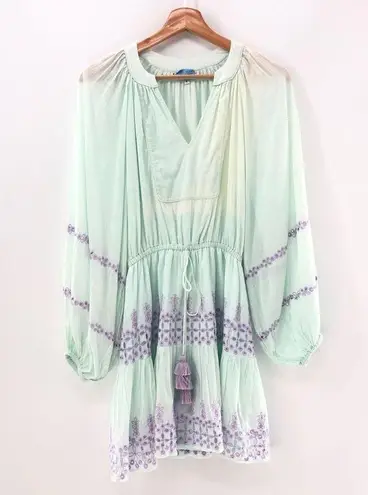 Karina Grimaldi Karpathos Embellished Mini Dress in Menta