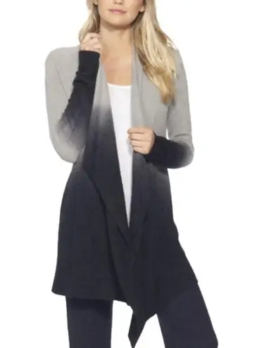 Barefoot Dreams Black & Tan Ombre Cozychic Lite Calypso Wrap Waterfall Cardigan