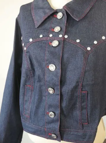 Unique Vintage  Dark Denim Western Boxy Crop Jacket S