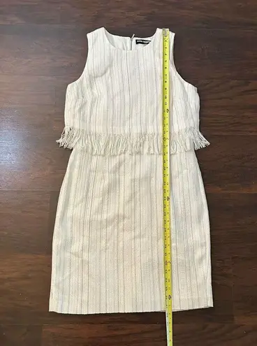 Karl Lagerfeld ivory & silver sleeveless dress size 8