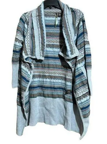 Wilster Cardigan Womens Small Multicolor Fair Isle Cashmere Wool Open Sweater - Image 1