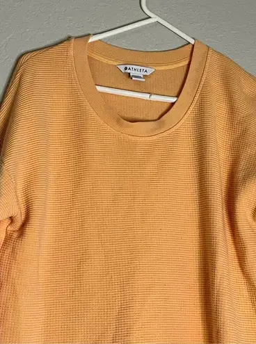 Athleta  Orange Coaster Luxe Waffle Knit Sweatshirt Womens M