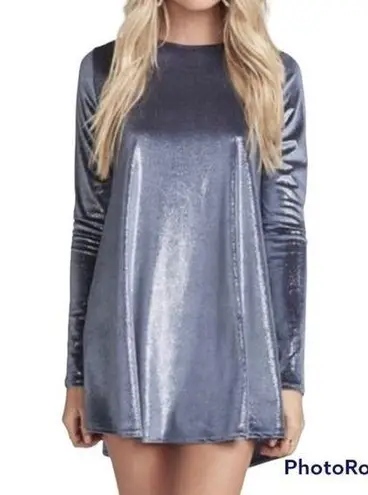 Show Me Your Mumu  Tyler Tunic Velour Gray metallic Swing Dress Small S New