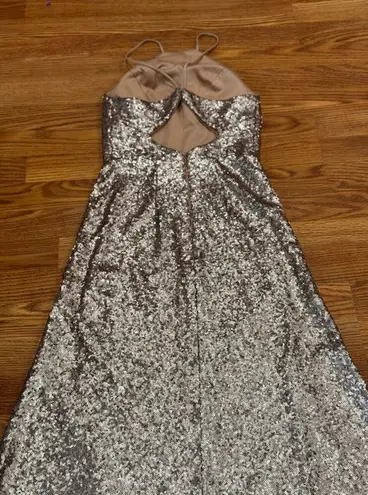 Marchesa Notte prom gold sequin