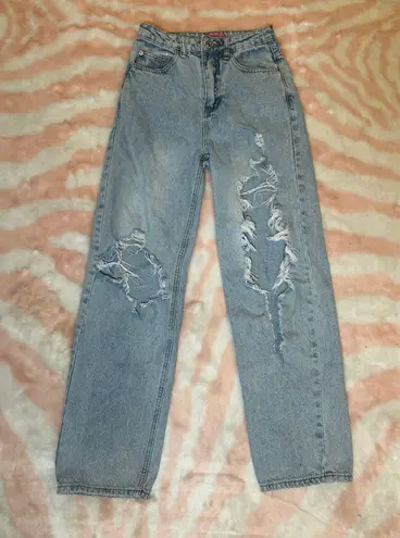 Edikted Wide Or Die Ripped Jeans