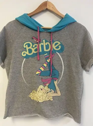 Barbie Hoodie 80's Doll Graphic Top Short Sleeve Size S