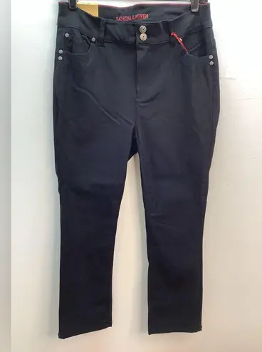 Sabrina Lauren Size 14W Black Stretch Cropped Pants. New With Tags.