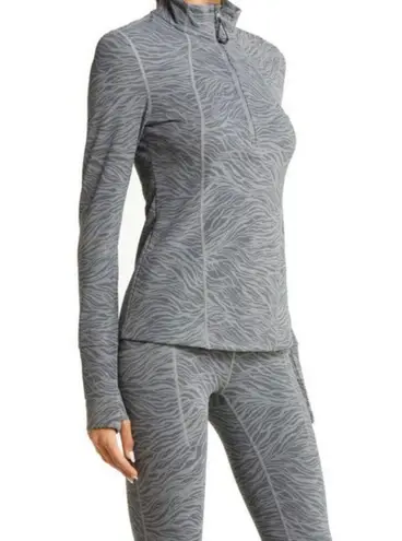 Zella 💕 Basalt Jacquard Half Zip Running Top ~ Grey Shade Swell Jacquard XL NWT