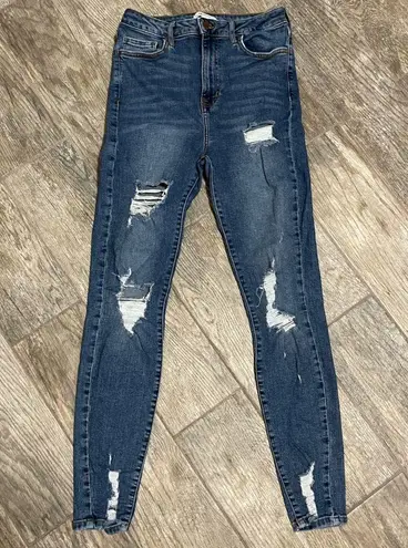 Forever 21  High Waisted Distressed Skinny Jeans