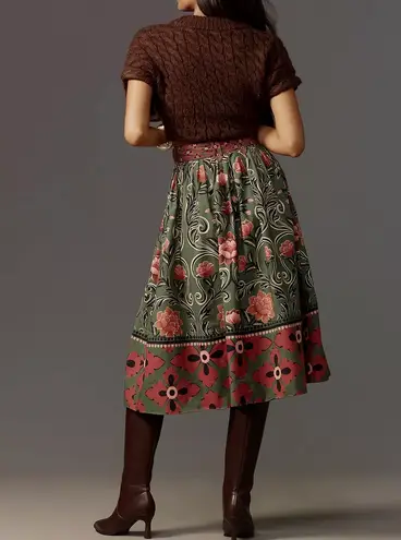 Farm Rio Arabesque Buttons Midi Skirt, Size XS