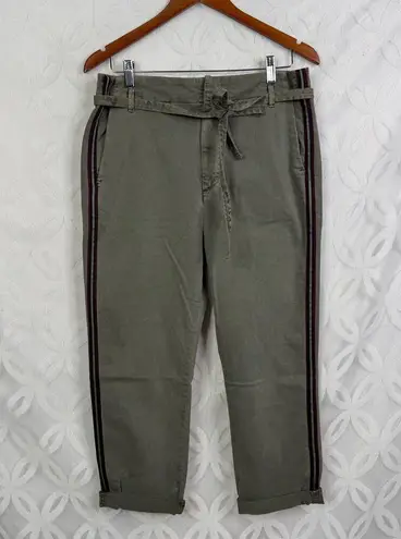 Sunday Revolve Le Soleil Pant Contrast Stripe Frayed Hem in Cactus Size 28 NWT Green