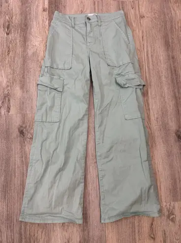 Hudson Cargo Pants Wide Leg Lt Sage Green Size 25 Utility Pockets