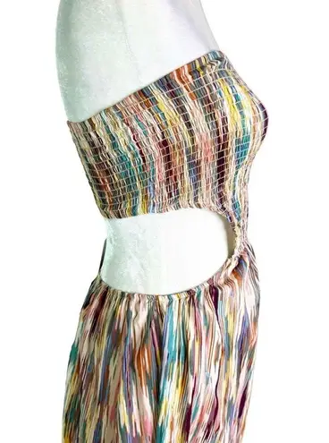 MISA Los Angeles MISA Myka Ikat Strapless Cutout Smocked Cotton Blend Dress Size S NWT