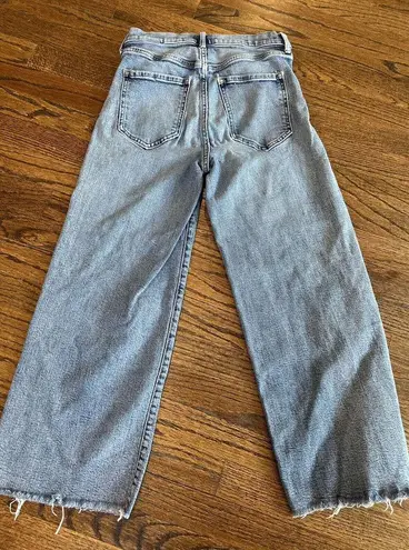 Banana Republic  High Rise Wide Leg Crop Cutoff Blue Jeans Size 24