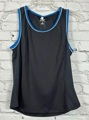 Tail Tech Waffle Tank Top Black Teal & White Edges Performance Fabric M NWT Size M