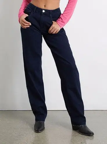 We Wore What Women’s Low rise Dad jeans Dark wash Raw hem Size 27 NWT