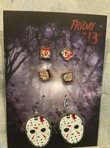 Friday the 13th jason 3 piece earrings