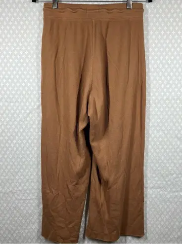 Mate the Label Brown Thermal Knit Organic Cotton Wide Leg Pants