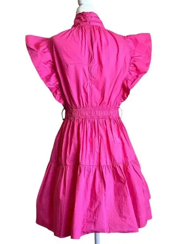 Derek Lam  10 Crosby Finne Ruffled Wrap Tiered Mini Dress in Pink 38 Womens